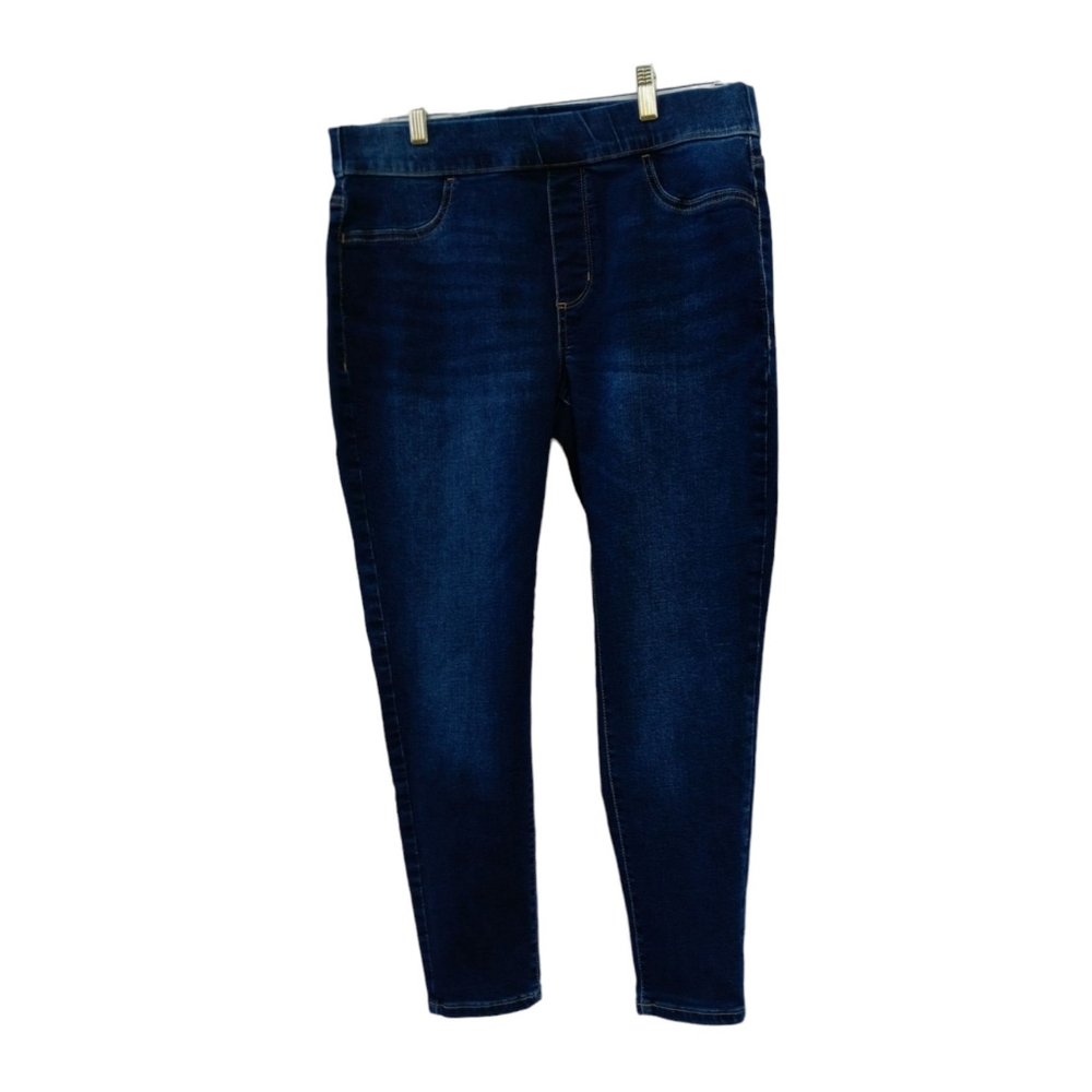 St. JOHN'S BAY JEGGING STRETCH PULL ON WOMEN'S JEANS PANTS  BLUE Size 14 PETITE